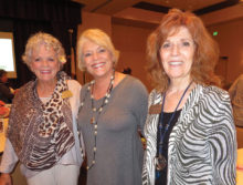 Left to right: Connie Wells, Dotty Griffith, guest speaker, and Joyce Frey