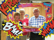 At Borman Elementary: Nancy Burn, Marnita Torres and John Cather