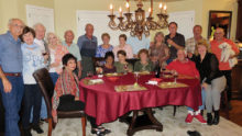 Left to right, back row: Pete Toppan, Nancy Toppan, Al Wright, Vivian Wright, Jere Bone, Jim Fox, Eileen Whittaker, Brenda McKenzie, CT Robertson, Susan Parker, Dave Parker, Rick, Mike Aramanda; front row: Rupa Mathur, Vickie Bone, Millie Aramanda, Charlene Cottingham, Alfred VanGool and Kathy Perry