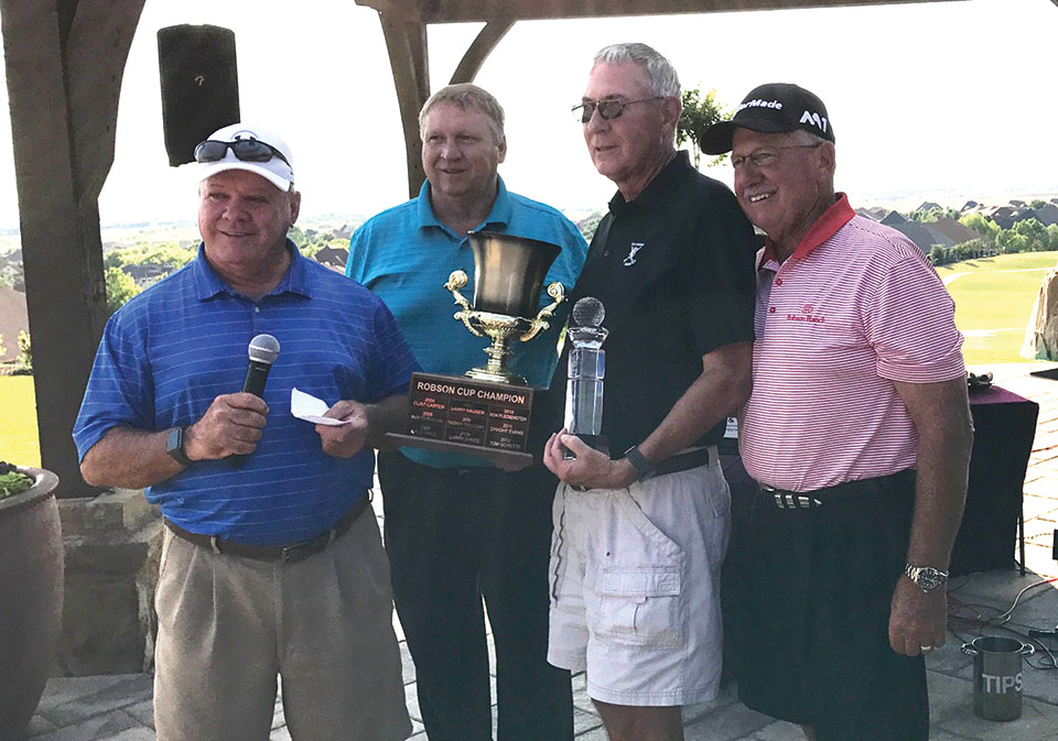 Joe Cooper, MGA President; David Thatcher, Golf Pro; Lyle Nevius Tournament Champion; William Vess, MGA Treasurer