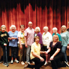 Standing left to right: Thomas Turk, Jean Talley, Linda Zealy, Connie and Gary Chaffee, Birdie Kasner, Grace Ann Gallagher, Doris Lashlee, Marion and John Napurano; kneeling in front: Balance coaches Marie Milleage and Leslie Buell; not shown: Brenda Alford, Diane Johnson, Phyllis Lustgarten, Debbie Niemi