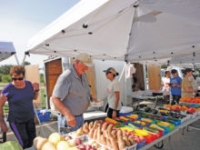 Doug ensures there is a variety of fresh products every Friday.