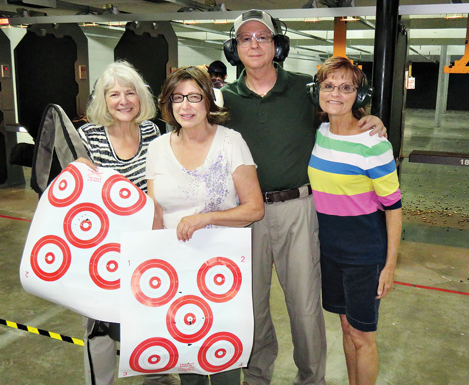 The Women’s Group of the Gun Club on women’s day at the shooting range