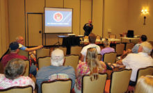 Russ Bafford was the presenter at the Gun Club meeting.