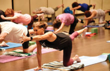 A yoga class