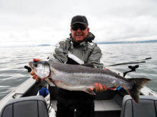 Scott Baker showing his Coho!