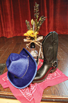 Boot and hat décor