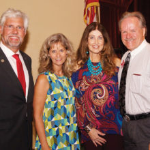 Left to right: Representative Lynn Stucky and his wife Lori; Republican Club President Russ Bafford and his wife Rebecca