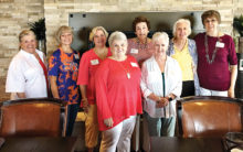 Left to right: Linda Lekawski (Oklahoma State), Consie Javor (Sam Houston State), Sue Davis (SMU), Jan Utzman (Oklahoma State), Martha Fagin (University of Oklahoma), Kay Schorn (Colorado State), Kathryn Stream (Vanderbilt), and Elaine Sabre (New Mexico State).