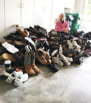 Just a few of the shoes we collected from your driveways Feb. 22