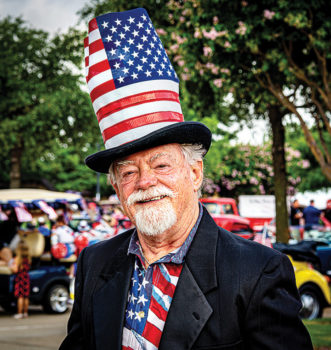 Pete Belding, Table Tennis Club member, celebrates the Fourth of July.