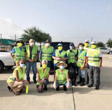 Volunteers for the June cleanup are shown. All are welcome to help keep Robson Ranch Road lookin' good.