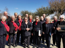 Front (left to right): Mike Simms, Bill Hackley, Jeff Miller, and Bob Wilking. Middle row: Suzanne Horne, Ann Madigan, Anita Thedford, Carol Heine, and Mary Fabian. Front row: Melba Beckham, Martha Gills, Barbara Leurig, Barb Wiking, and Linda Smith. Not pictured: Chris Dugdale and Fran Hackley