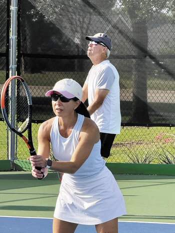 Christine Coro and Terry Zimmerman team up for Wimbledon second place.